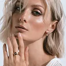 Серьги из красного золота с фианитами