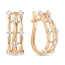 Серьги из красного золота с фианитами