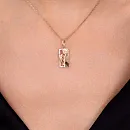 Подвеска из красного золота с фианитами