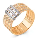 Кольцо из красного золота с фианитами