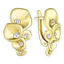 Серьги из желтого золота с бриллиантами