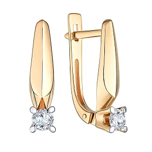 Серьги из красного золота с бриллиантами