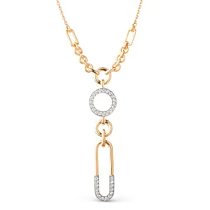 Колье из красного золота с фианитами