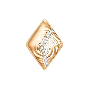 Подвеска из красного золота с фианитами