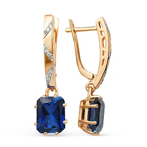 Серьги из красного золота с корундами