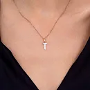 Подвеска из красного золота с фианитами