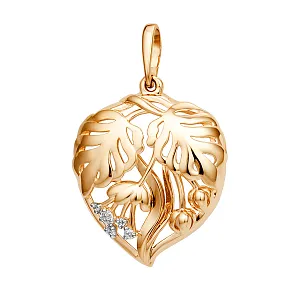 Подвеска из красного золота с фианитами