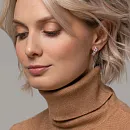 Серьги из красного золота с фианитами
