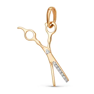 Подвеска из красного золота с фианитами