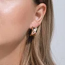 Серьги из красного золота с фианитами