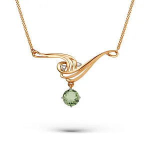 Колье из красного золота с празиолитом