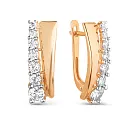 Серьги из красного золота с фианитами