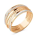 Кольцо из красного золота с фианитами