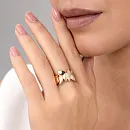 Кольцо из красного золота с фианитами