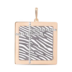 Подвеска из красного золота с фианитами