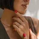 Кольцо из красного золота с фианитами