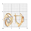 Серьги из красного золота с фианитами