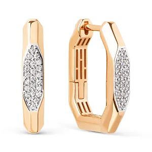 Серьги из красного золота с фианитами