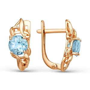 Серьги из красного золота с топазами