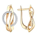 Серьги из красного золота с фианитами