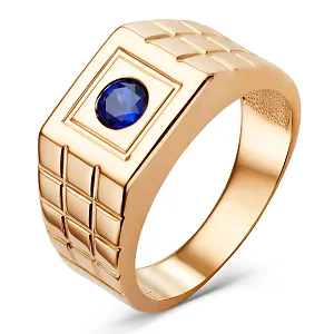 Кольцо из красного золота с корундом