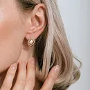 Серьги из красного золота с фианитами