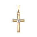 Подвеска из красного золота с бриллиантом