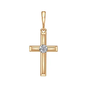 Подвеска из красного золота с бриллиантом