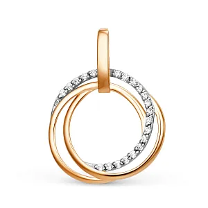 Подвеска из красного золота с фианитами