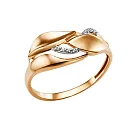 Кольцо из красного золота с фианитами