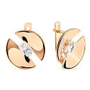 Серьги из красного золота с фианитами