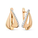 Серьги из красного золота с фианитами