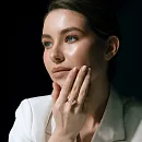 Кольцо из красного золота с фианитами