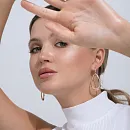 Серьги из красного золота с фианитами