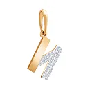 Подвеска из красного золота с фианитами