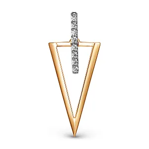 Подвеска из красного золота с фианитами