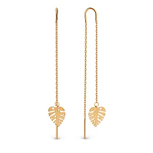 Серьги продевки из красного золота