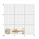 Серьги пусеты из красного золота с бриллиантами