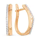 Серьги из красного золота с фианитами