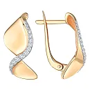 Серьги из красного золота с фианитами