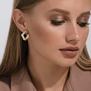 Серьги из красного золота с фианитами