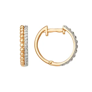 Серьги из красного золота с фианитами