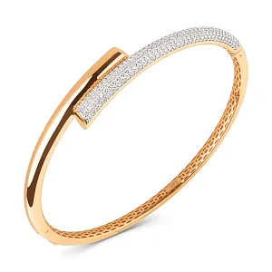 Браслет из красного золота с фианитами