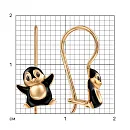 Серьги детские из красного золота