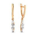 Серьги из красного золота с фианитами