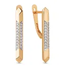 Серьги из красного золота с фианитами
