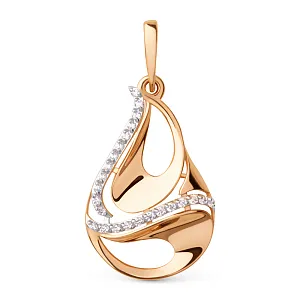 Подвеска из красного золота с фианитами