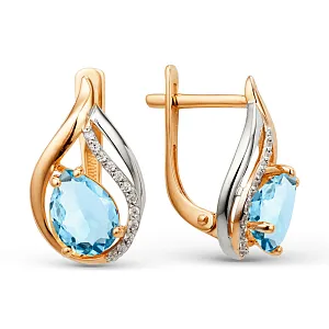 Серьги из красного золота с топазами