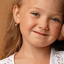 Серьги детские из красного золота с фианитами