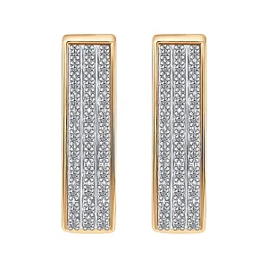 Серьги из красного золота с бриллиантами